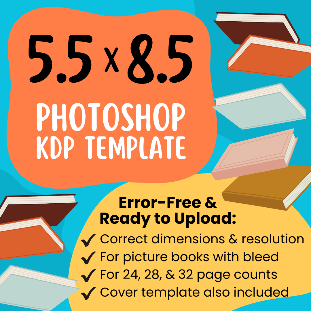 5.5x8.5 KDP Children's Book Photoshop Template (Paperback)
