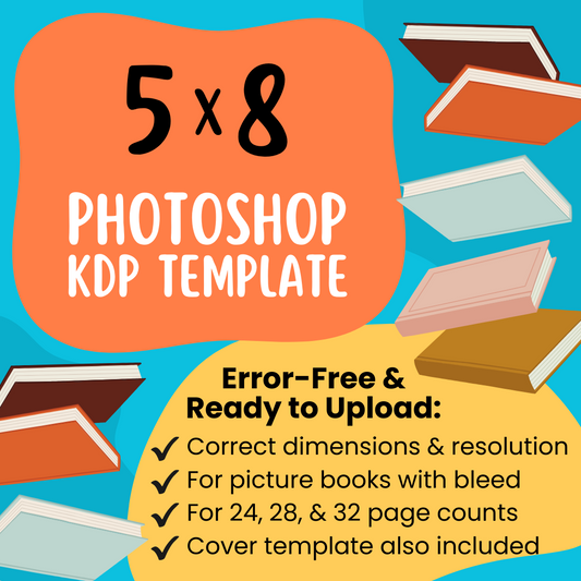5x8 KDP Children's Book Photoshop Template (Paperback)