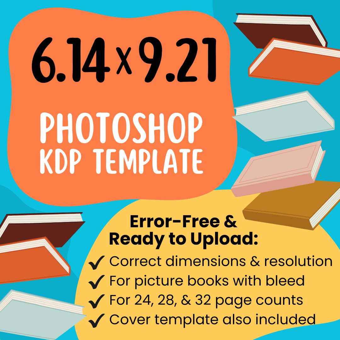 6.14x9.21 KDP Children's Book Photoshop Template (Paperback)