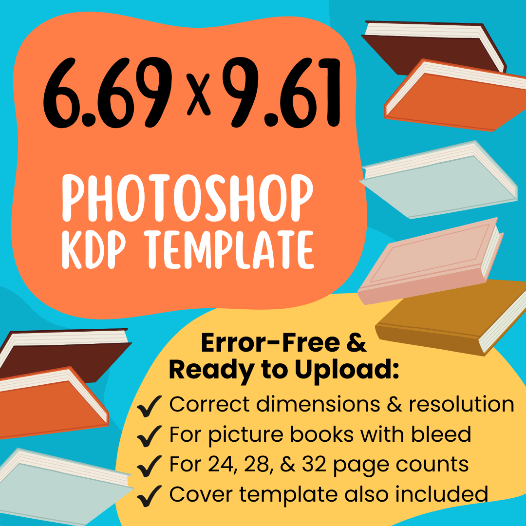 6.69x9.61 KDP Children's Book Photoshop Template (Paperback)