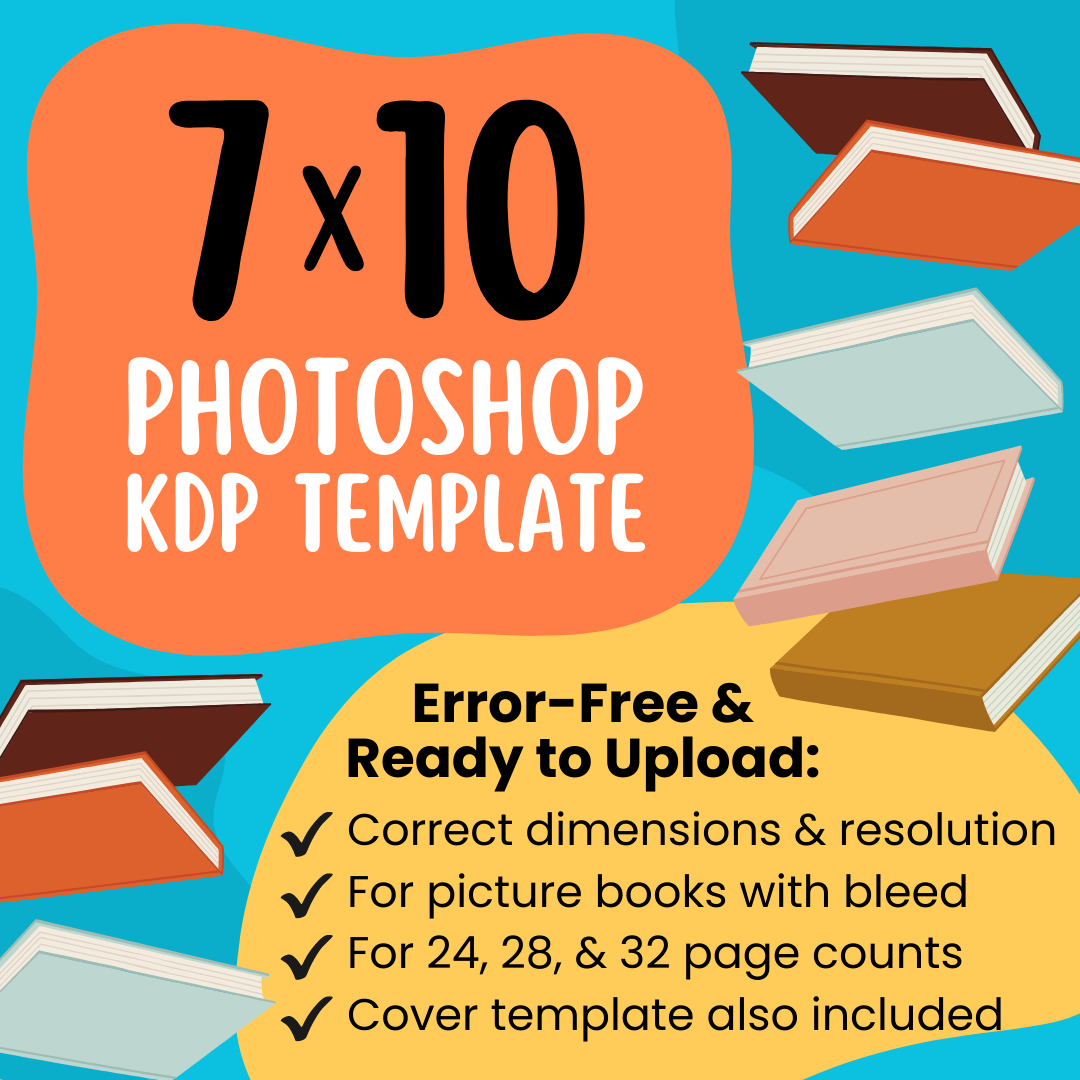 7x10 KDP Children's Book Photoshop Template (Paperback)