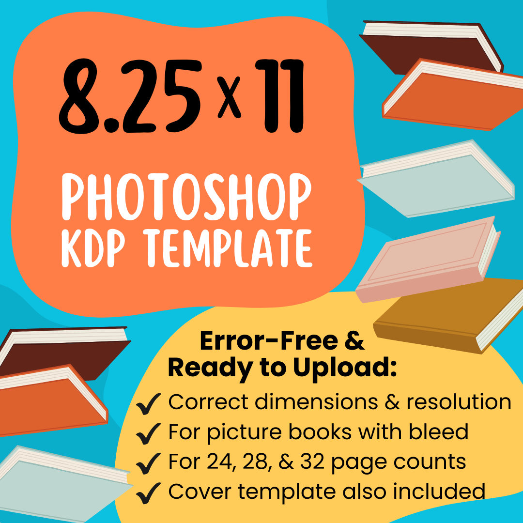 8.25x11 KDP Children's Book Photoshop Template (Paperback)