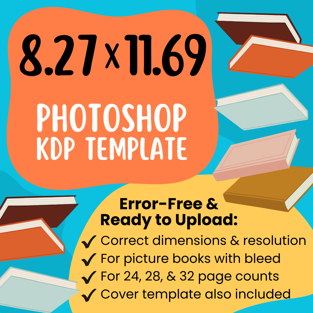 8.27x11.69 KDP Children's Book Photoshop Template (Paperback)