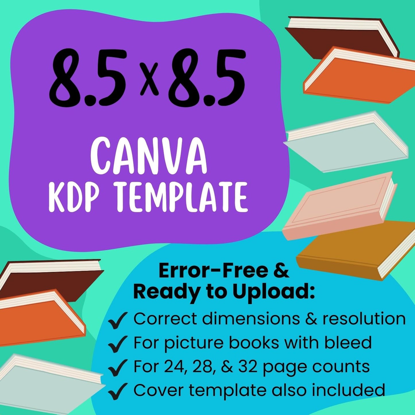 8.5x8.5 KDP Children's Book Canva Template (Paperback)