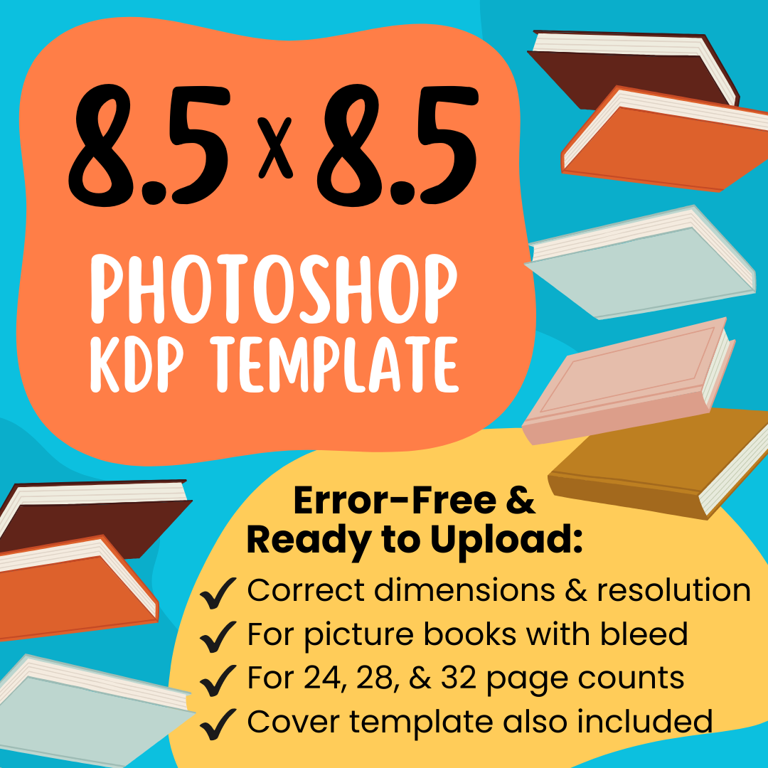 8.5x8.5 KDP Children's Book Photoshop Template (Paperback)