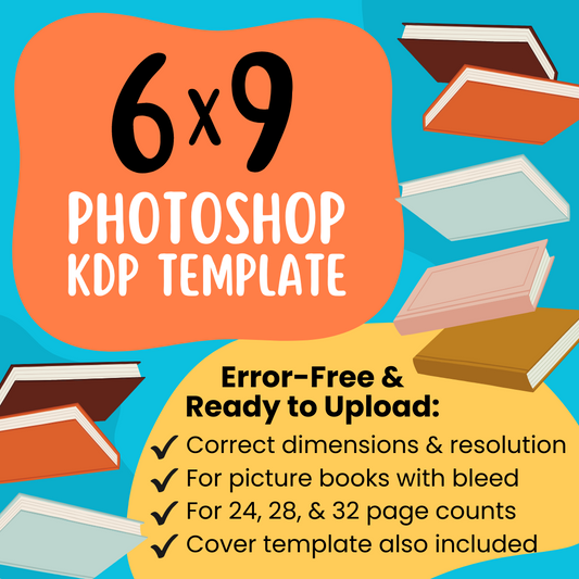 6x9 KDP Children's Book Photoshop Template (Paperback)