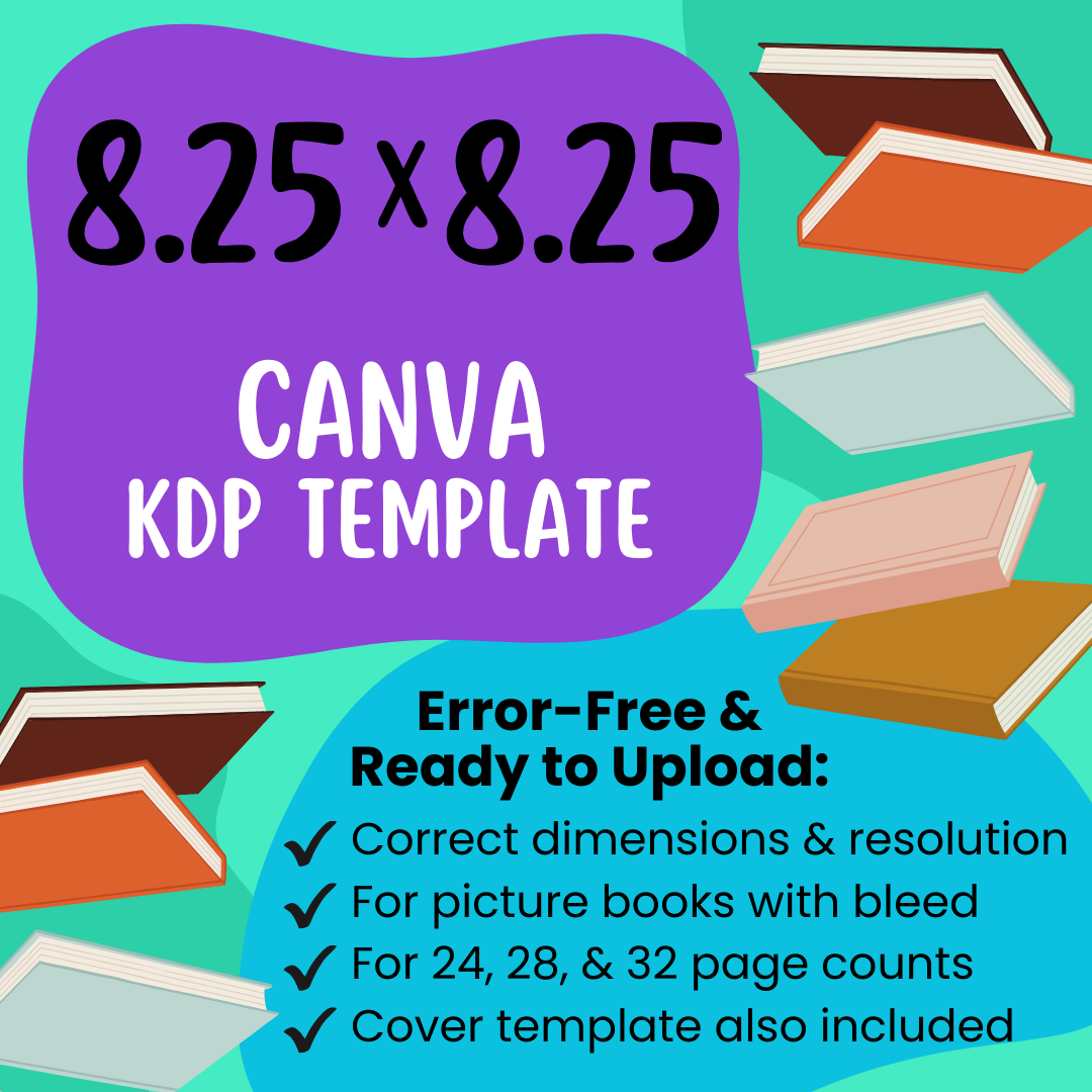 8.25x8.25 KDP Children's Book Canva Template (Paperback)